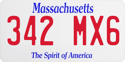 MA license plate 342MX6
