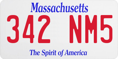 MA license plate 342NM5