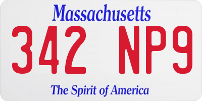 MA license plate 342NP9