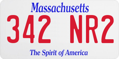 MA license plate 342NR2