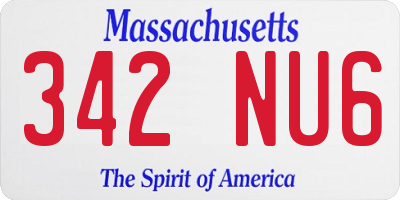 MA license plate 342NU6