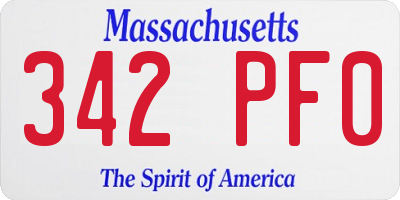 MA license plate 342PF0