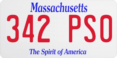 MA license plate 342PS0