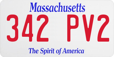 MA license plate 342PV2