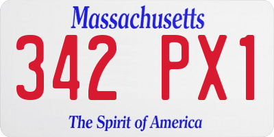 MA license plate 342PX1