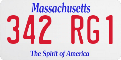 MA license plate 342RG1