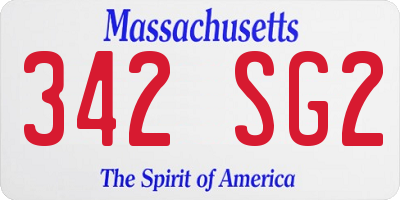 MA license plate 342SG2