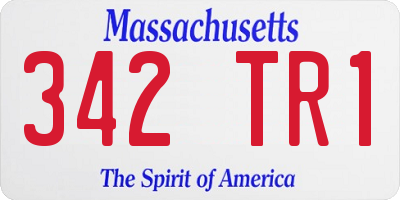 MA license plate 342TR1