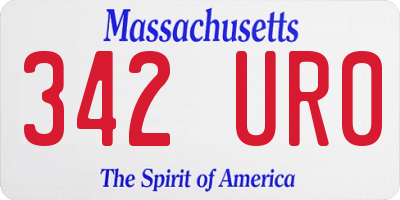 MA license plate 342UR0