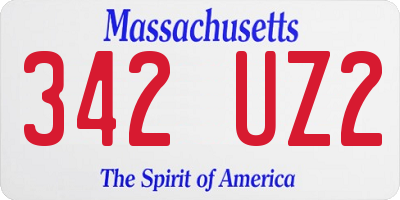 MA license plate 342UZ2
