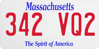 MA license plate 342VQ2