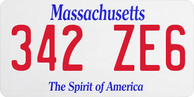 MA license plate 342ZE6