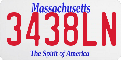 MA license plate 3438LN