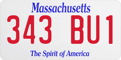 MA license plate 343BU1