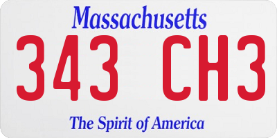 MA license plate 343CH3