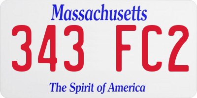 MA license plate 343FC2