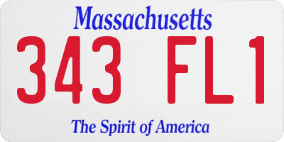 MA license plate 343FL1