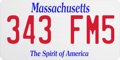 MA license plate 343FM5