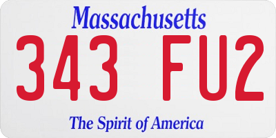 MA license plate 343FU2