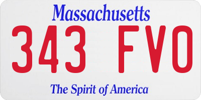 MA license plate 343FV0