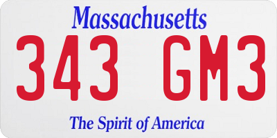 MA license plate 343GM3