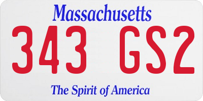 MA license plate 343GS2