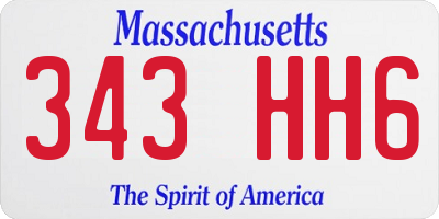 MA license plate 343HH6