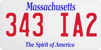 MA license plate 343IA2
