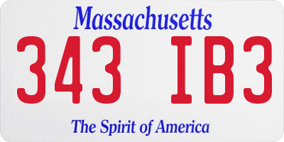 MA license plate 343IB3