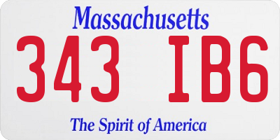 MA license plate 343IB6