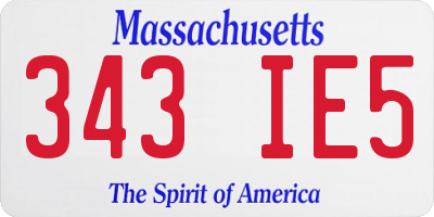 MA license plate 343IE5