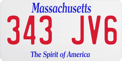 MA license plate 343JV6