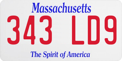 MA license plate 343LD9