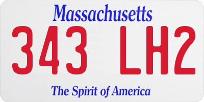 MA license plate 343LH2