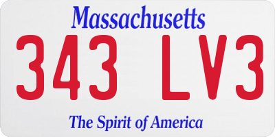 MA license plate 343LV3