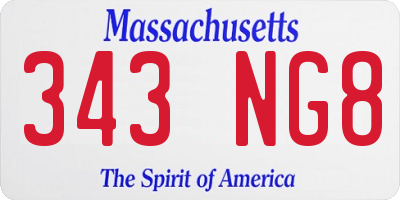 MA license plate 343NG8