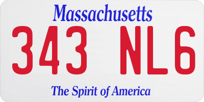 MA license plate 343NL6