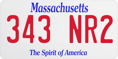MA license plate 343NR2