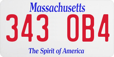 MA license plate 343OB4