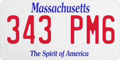 MA license plate 343PM6