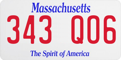 MA license plate 343QO6