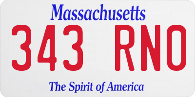 MA license plate 343RN0