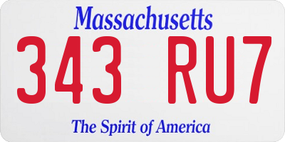 MA license plate 343RU7