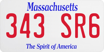 MA license plate 343SR6