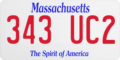 MA license plate 343UC2