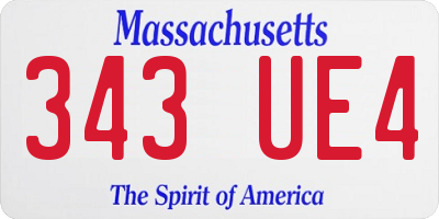 MA license plate 343UE4