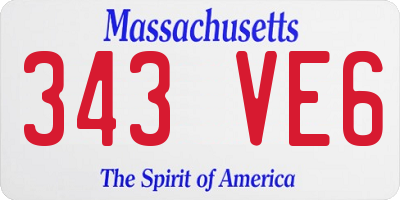 MA license plate 343VE6