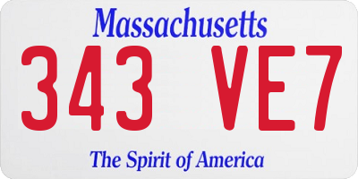 MA license plate 343VE7