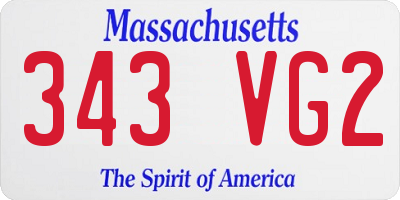 MA license plate 343VG2
