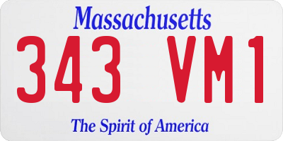 MA license plate 343VM1